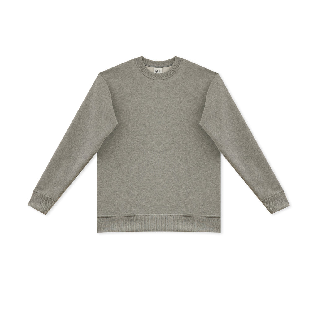 Sweatshirt Grau mit überstepptem Kragen