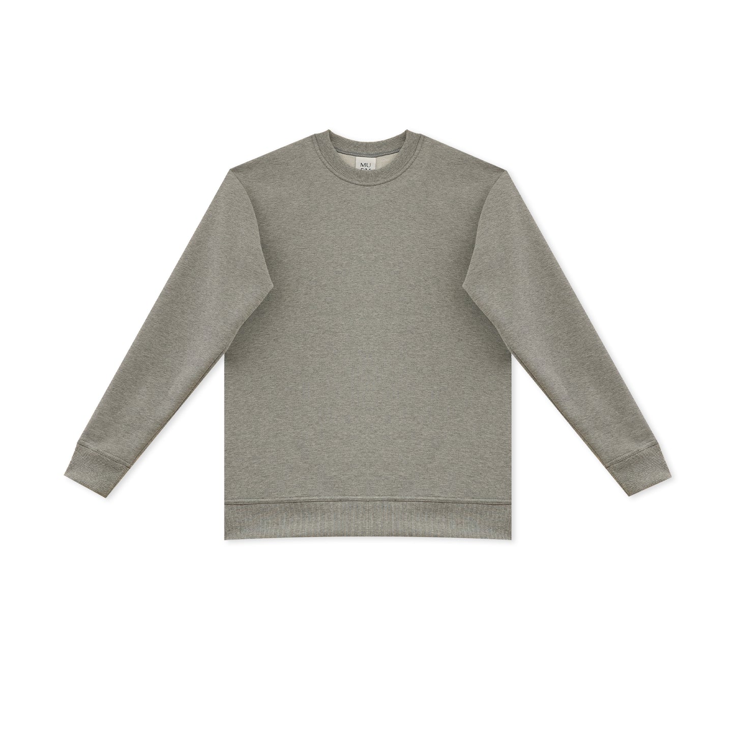 Sweatshirt Grau mit überstepptem Kragen