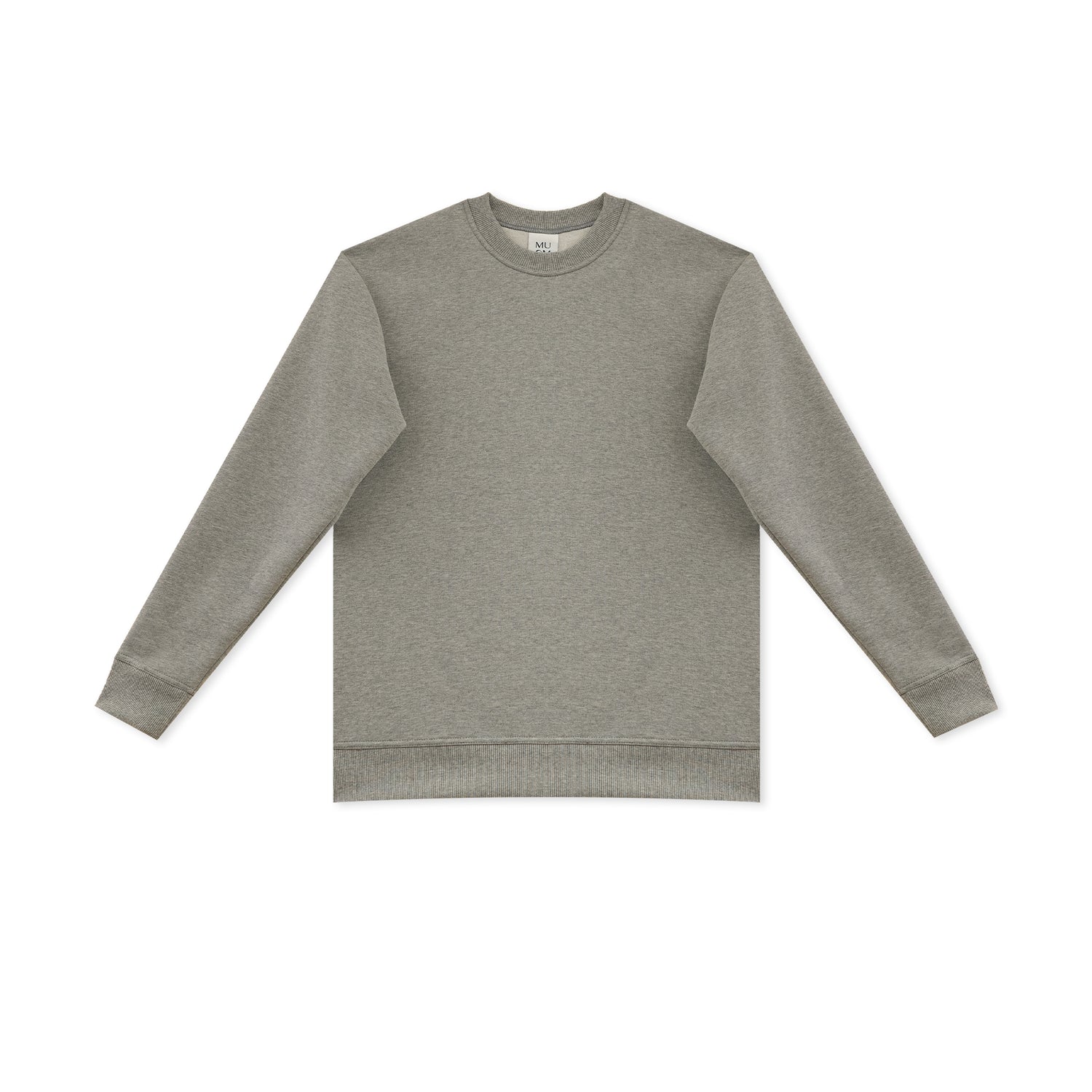 Sweatshirt Grau mit überstepptem Kragen