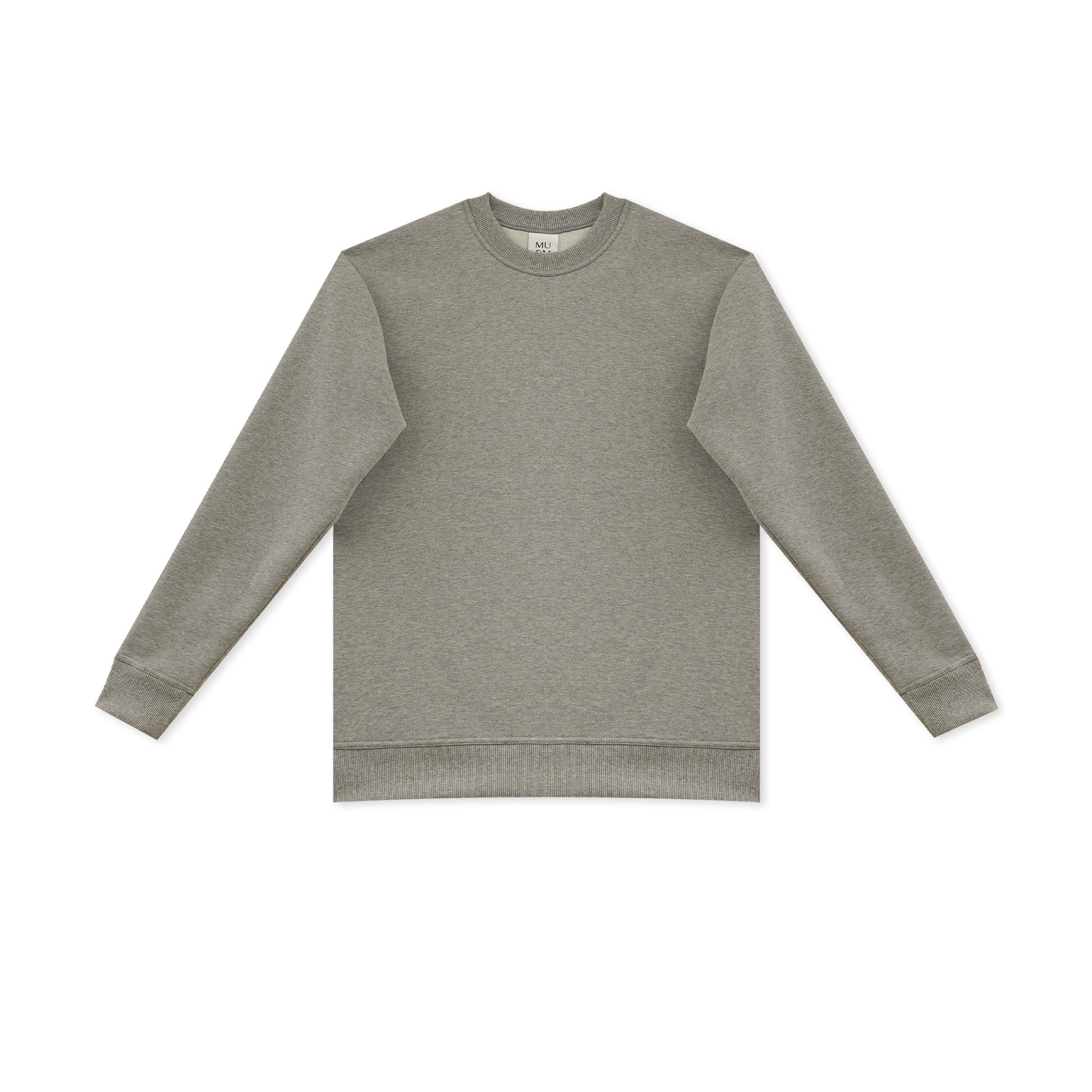 Sweatshirt Grau mit überstepptem Kragen