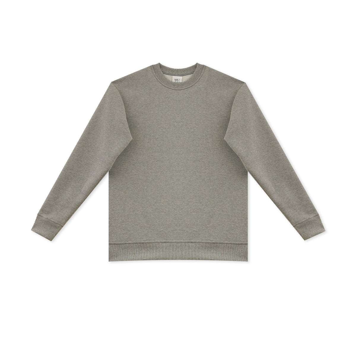 Sweatshirt Grau mit überstepptem Kragen