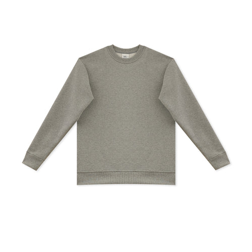 Sweatshirt Grau mit überstepptem Kragen