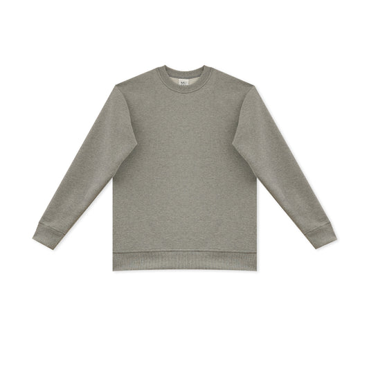 Sweatshirt Grau mit überstepptem Kragen