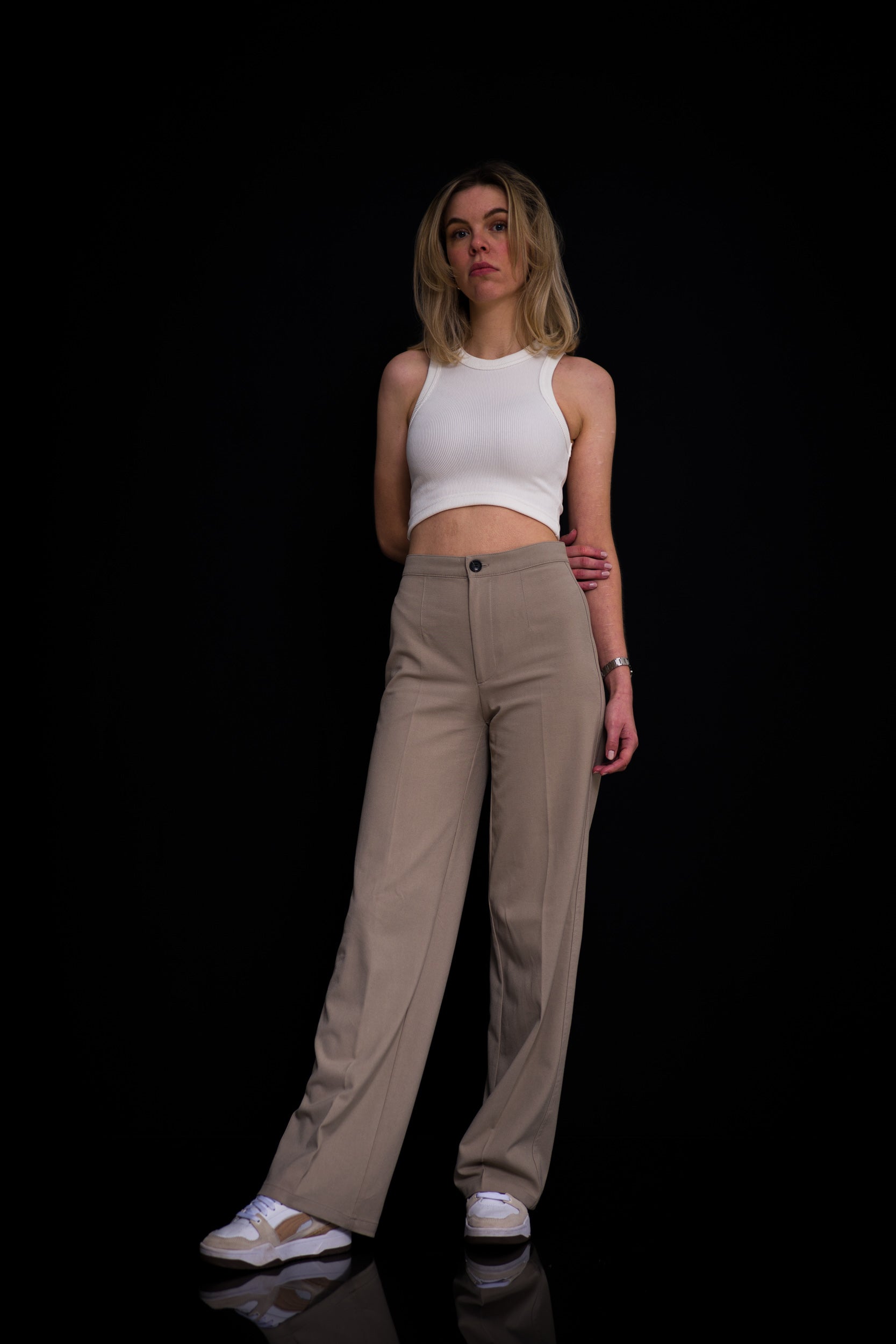 Rib Top Cropped Weiss