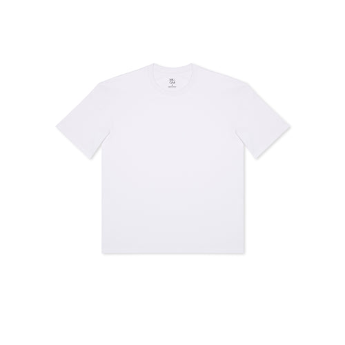 Basic T-Shirt in einem Relaxed Schnitt aus sehr hell weißem Garn