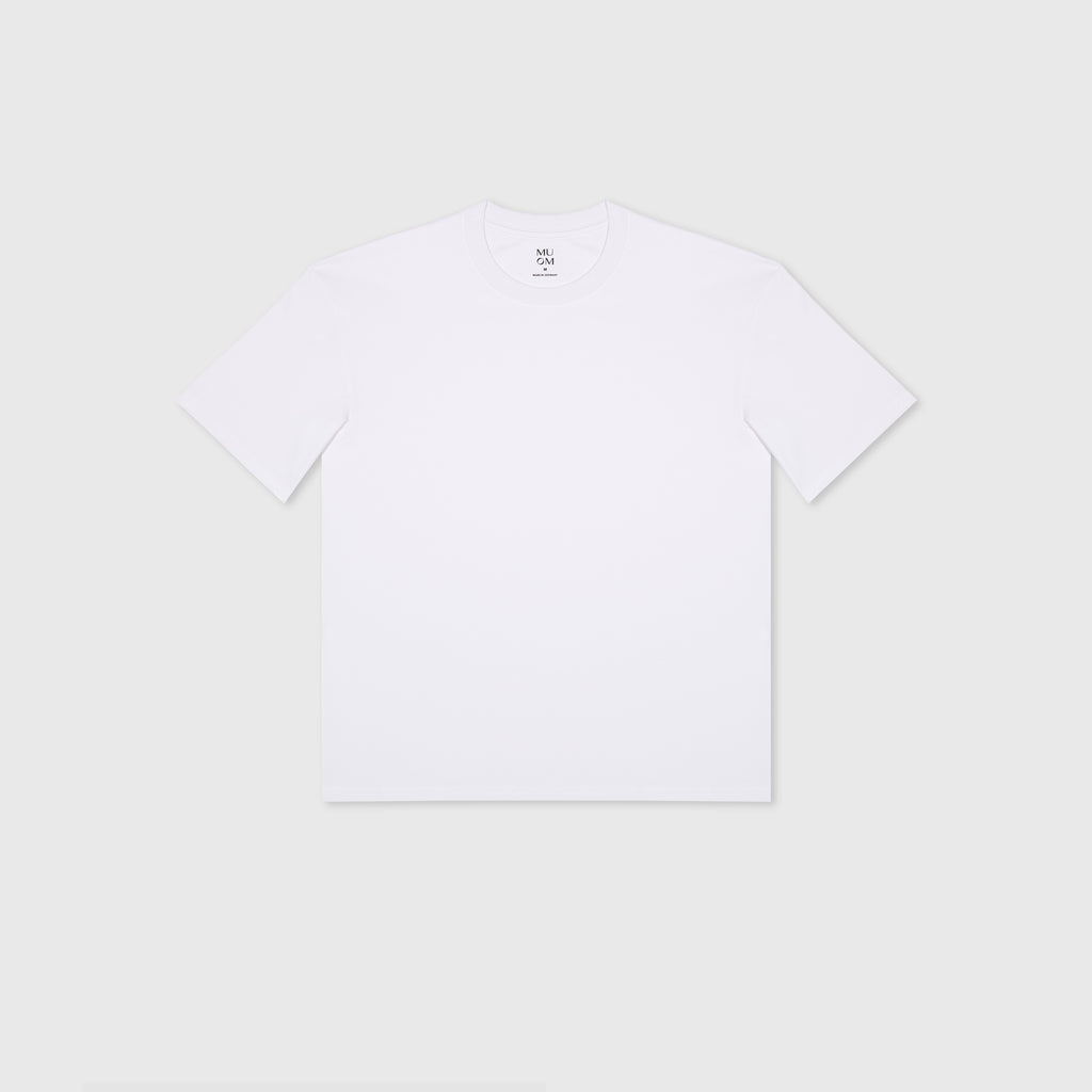 Basic Pima Baumwoll T-Shirt in einem Relaxed Style in weiss