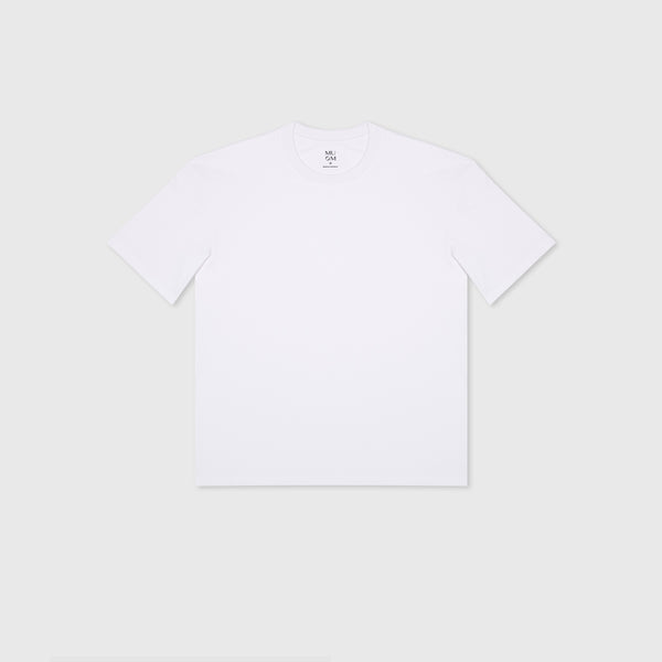 Basic Pima Baumwoll T-Shirt in einem Relaxed Style in weiss