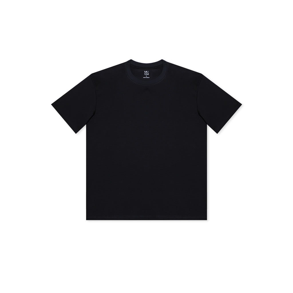 Schwarzes T-Shirt aus Pima-Baumwolle Made in Germany
