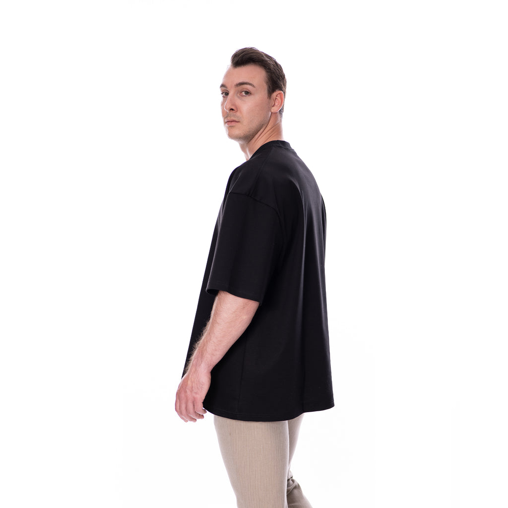 Hintere Seitenansicht Herren T-Shirt aus Pima Baumwolle